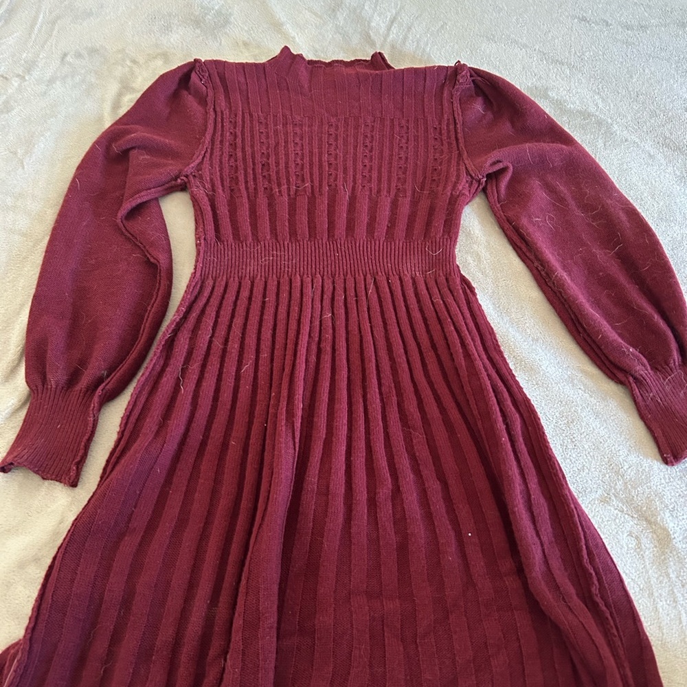 SHEIN Burgundy Asymmetrical Dress